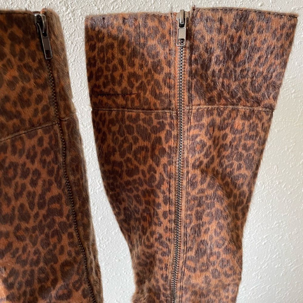 NIB JustFab Janae Leopard Kneed Boots Size 8 NWT - image 3